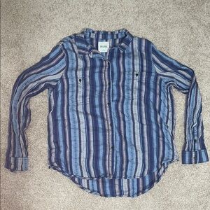 Blue Striped Button-Up Shirt